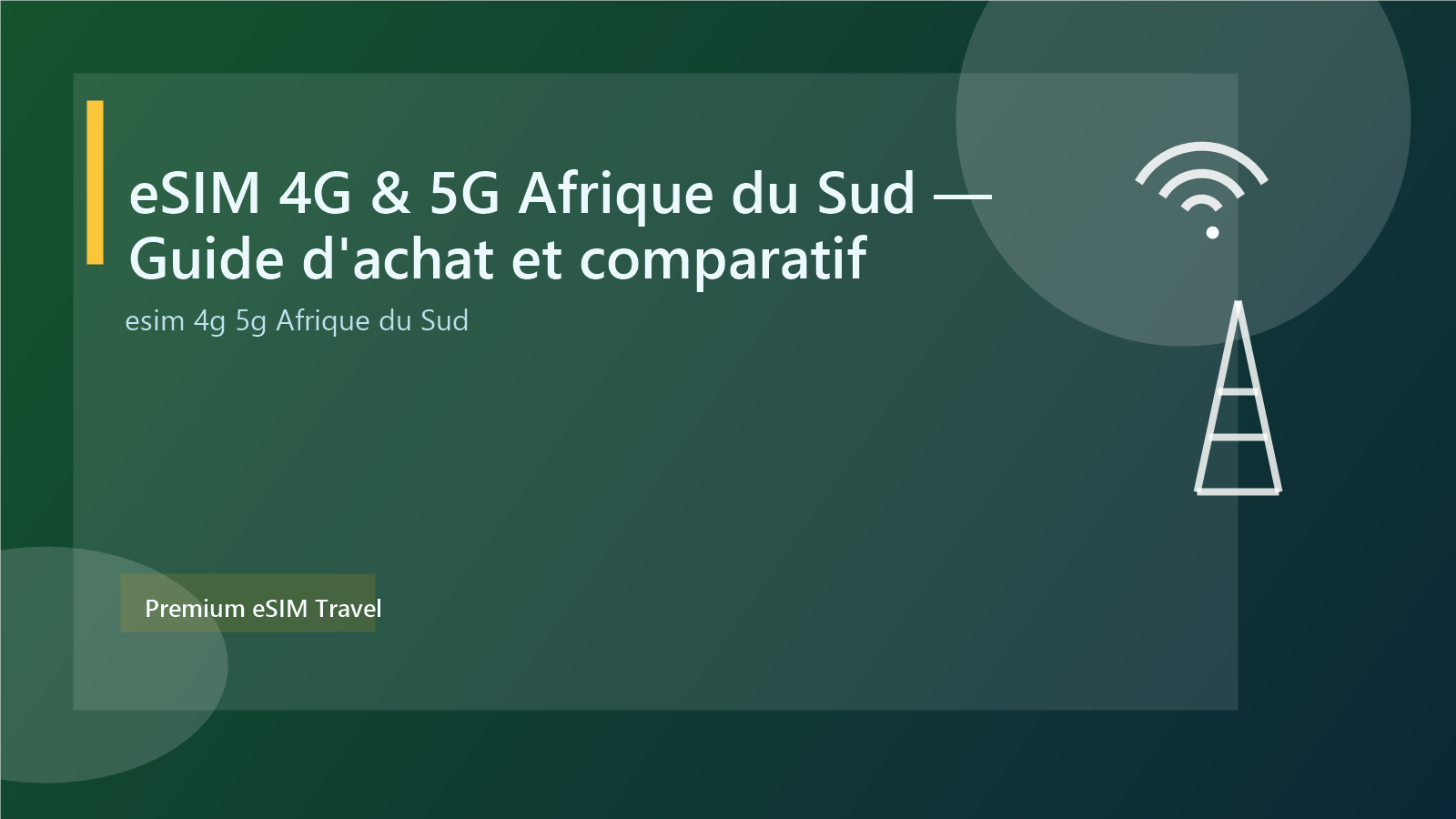 eSIM 4G & 5G Afrique du Sud — Guide d'achat et comparatif